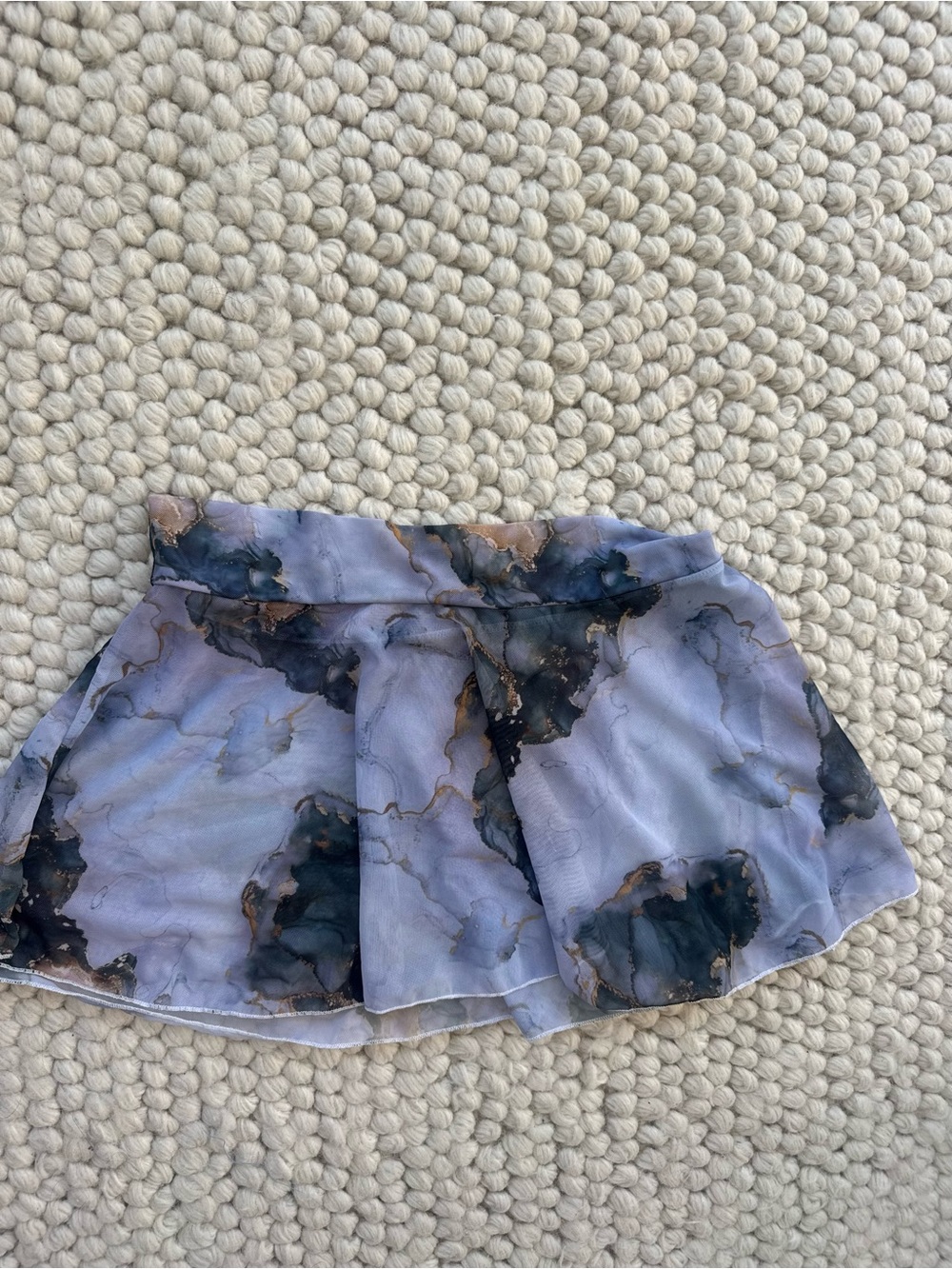 SHEIN Lavender Marble Print Swim Coverup Skirt with Dark Accents